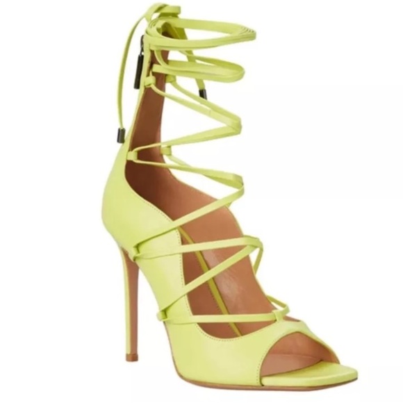 Lita by Ciara Solid Strappy Heel Sandal Color Acid Lime Size EU 40!!! NEW!!!! 🖤 - Picture 1 of 9